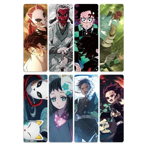 Style 1 8 шт. Kimetsu no Yaiba аниме закладки для книг водонепроницаемый прозрачный ПВХ пластиковая Закладка Красивая Книга знаки Подарок - Цвет: Style 1