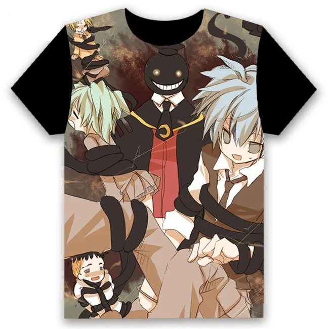 10 Модная мужская футболка, аниме, убийца, класс Korosensei, косплей, короткий рукав, унисекс, повседневная черная футболка, Otaku, Harajuku, топы - Цвет: 10