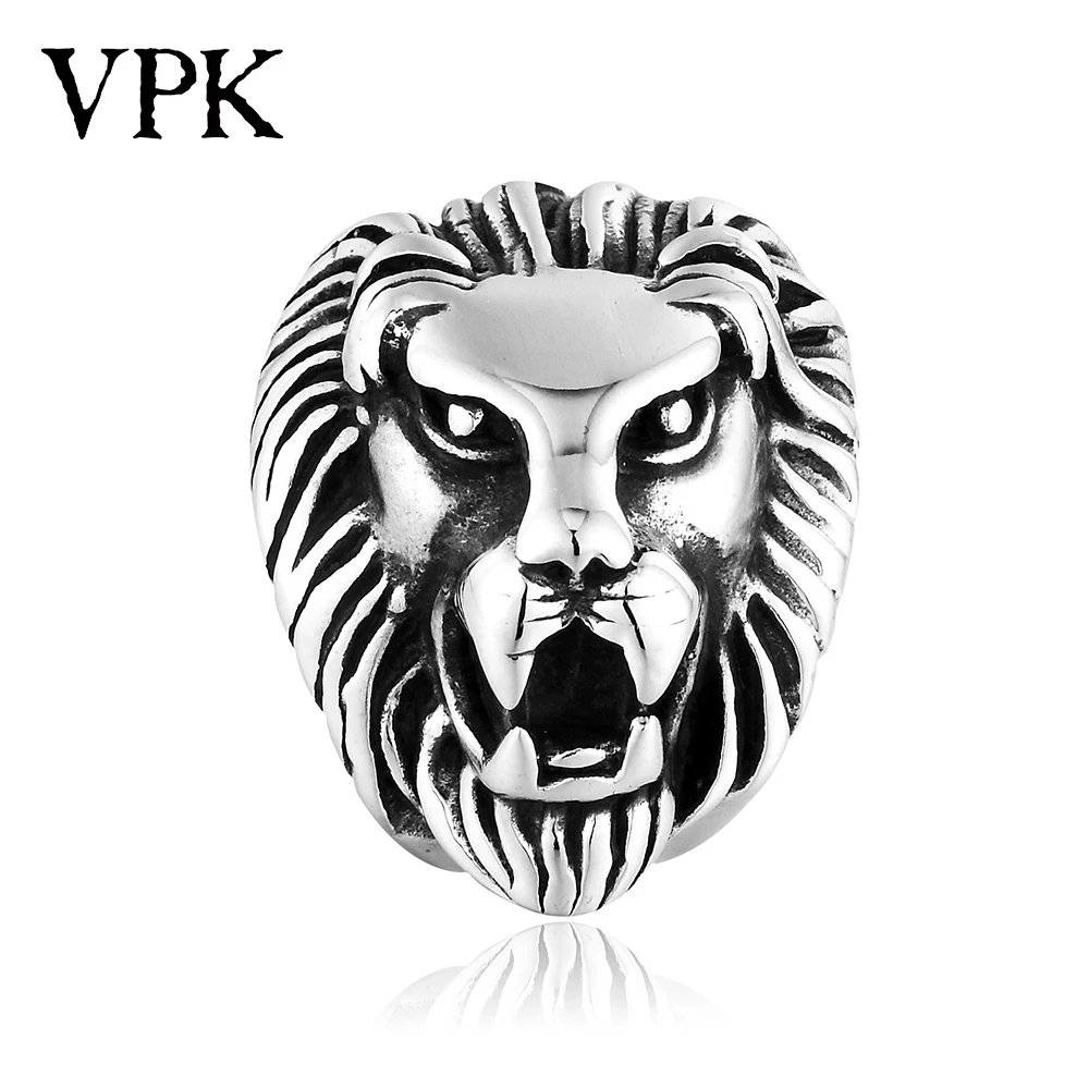 VPK агрессивное кольцо в стиле рок/панк из титановой стали с головой льва оптовая