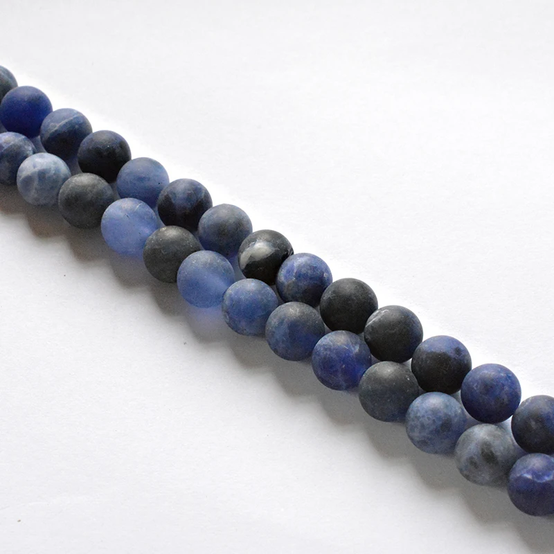 Natural Stone Matte Blue-vein Sodalite Beads 4-12mm Loose for Jewelry Making Charm Accessories DIY Fashion Free Shipping | Украшения и