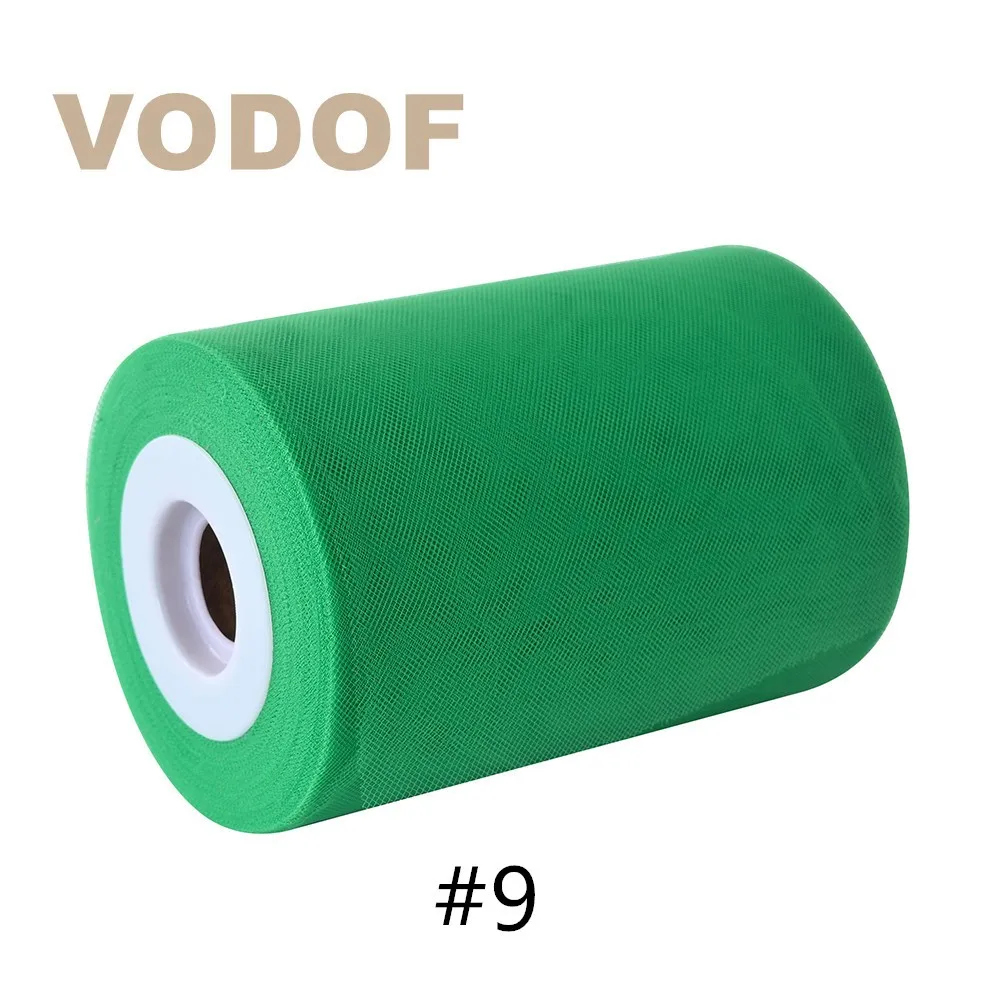 Тюлевая юбка-пачка в рулоне, ткань для дня рождения, подарочная упаковка, свадебное украшение, ручная работа, бант, VODOF, качество, 6 дюймов, 100 ярдов, 30 цветов
