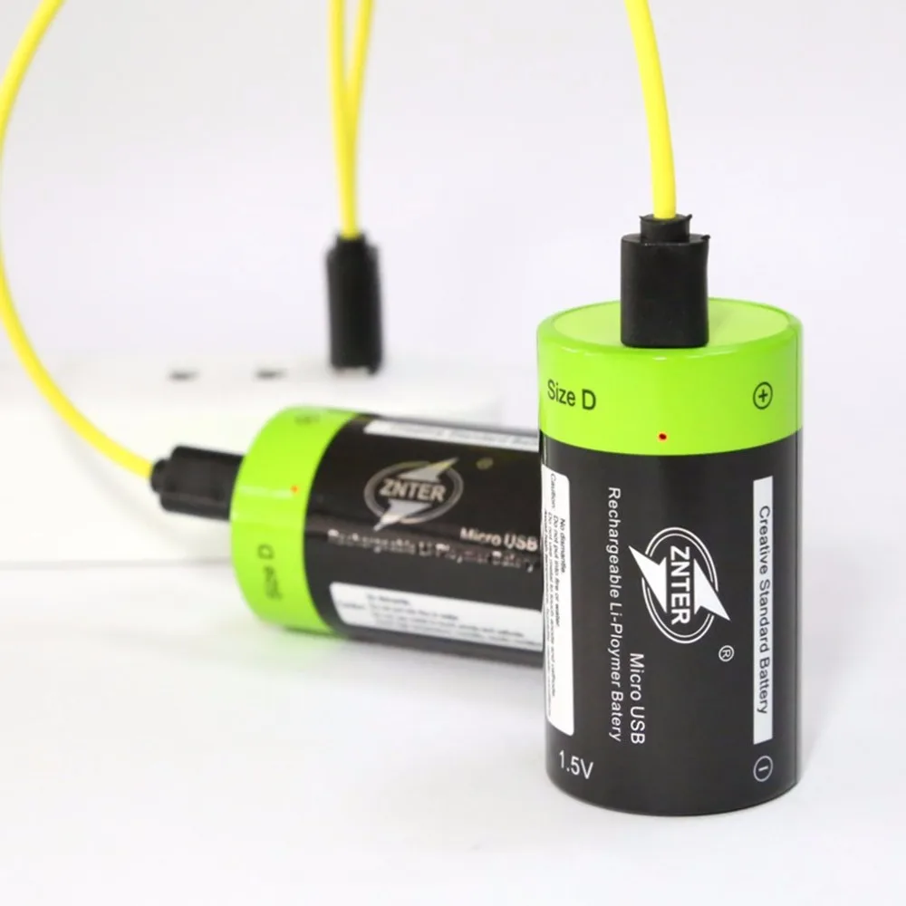 ZNTER 2 шт 1 5 V 6000mAh USB аккумуляторная батарея D размер рециркулирует