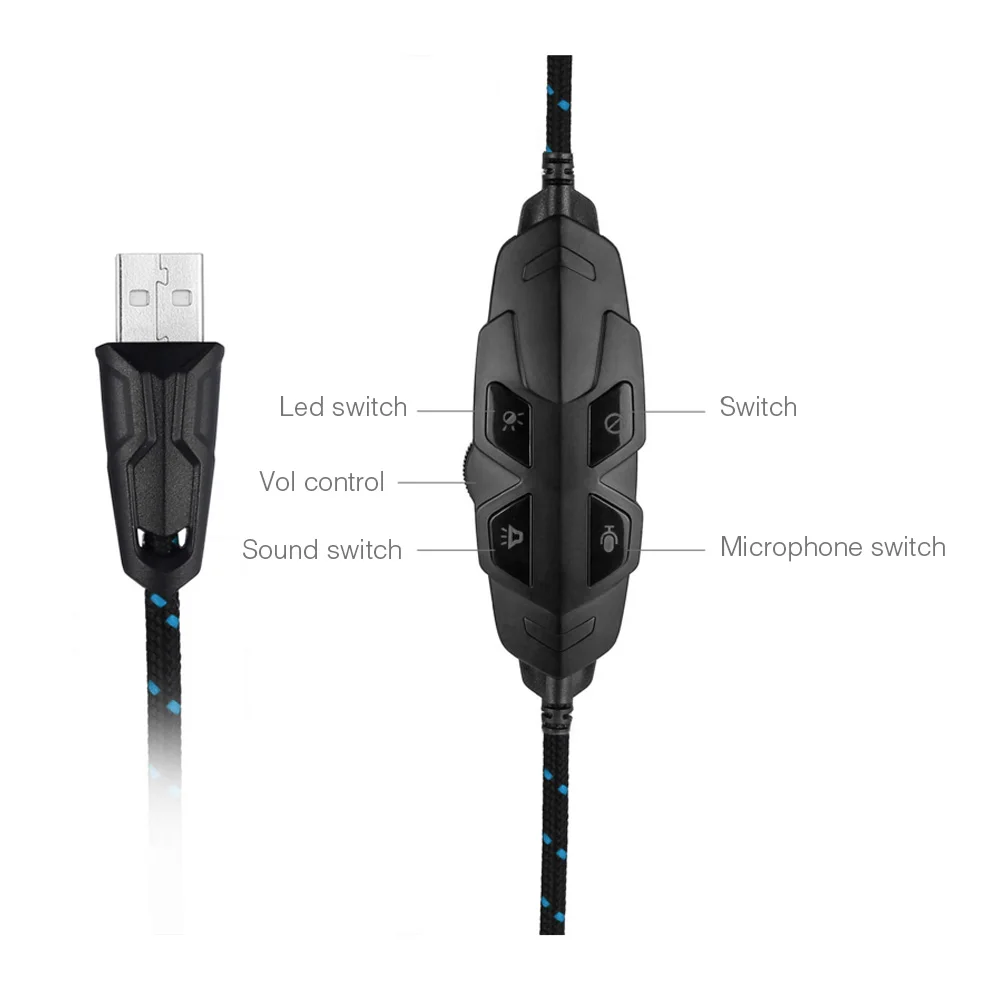 K2 игровая гарнитура с микрофоном USB 7 1 объемный звук ПК проводная повязка на