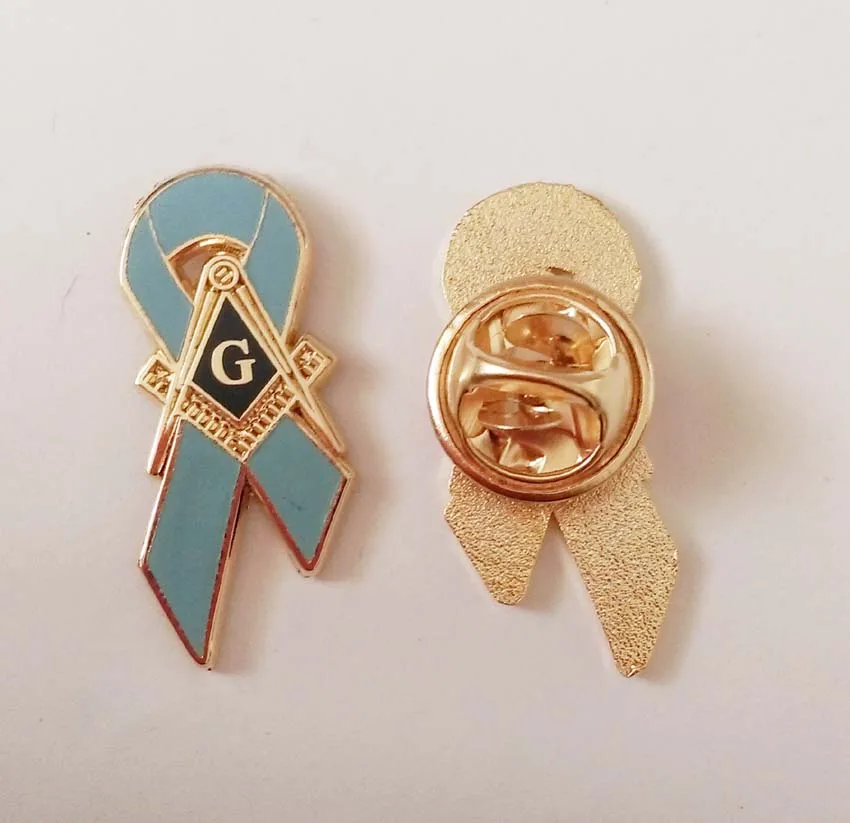 Пользовательский логотип Pin значок синий цвет масонский Рак молочной железы