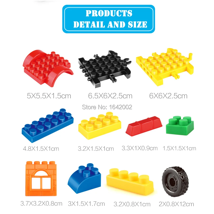 172/342Pcs Bulk Brick Building Blocks with Windows and car set Mixed Shape DIY Creative Bricks Kid Educational Toys | Игрушки и хобби