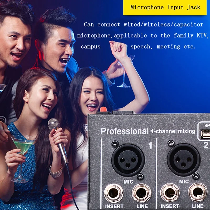 Штепсельная Вилка европейского стандарта мини Портативный микшер с Usb Dj
