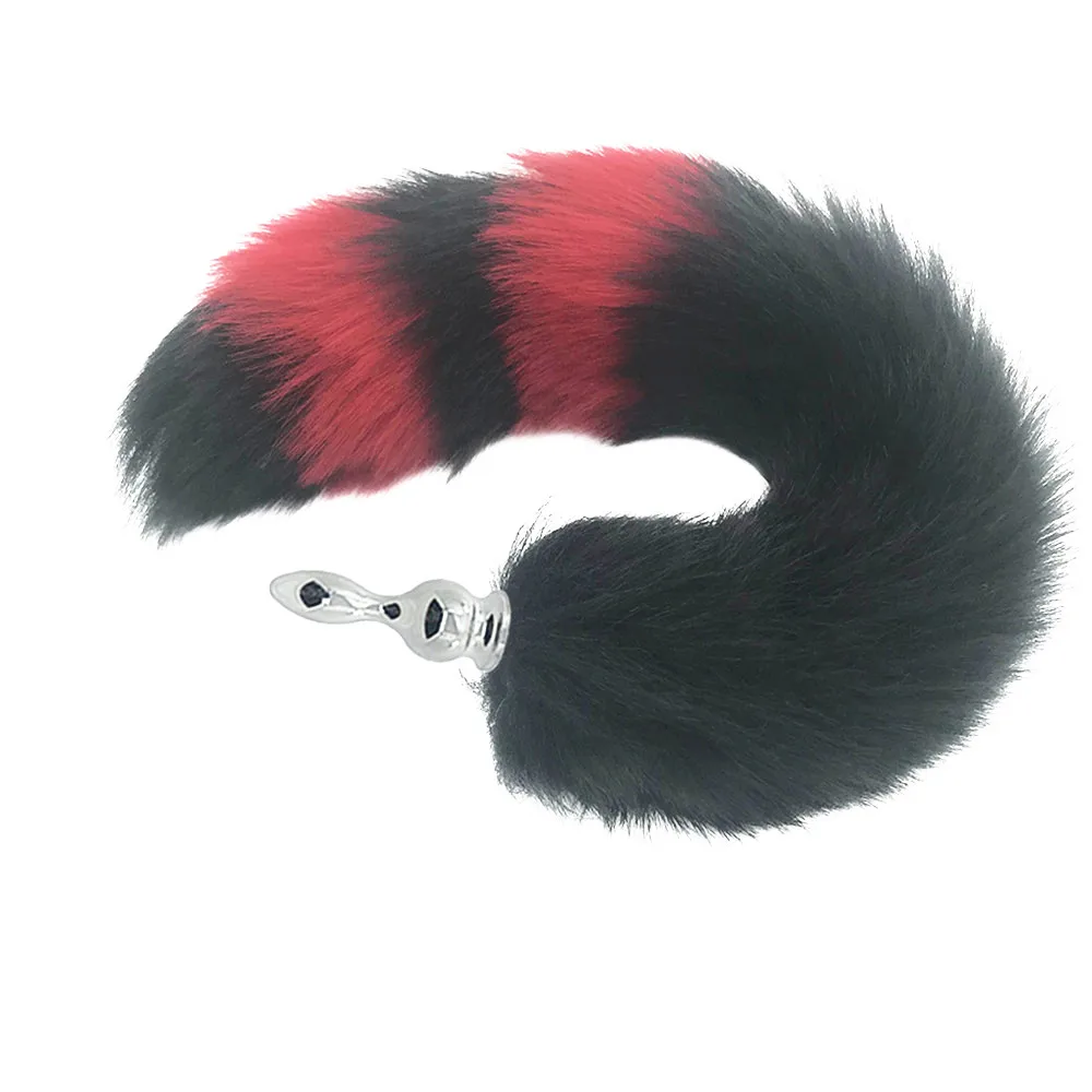 Black Wolf Fake hair Lovely Fox Tail Butt Metal Plug Long Anal Sex Toy Animal RolePlay Cosplay Products Shop | Красота и здоровье