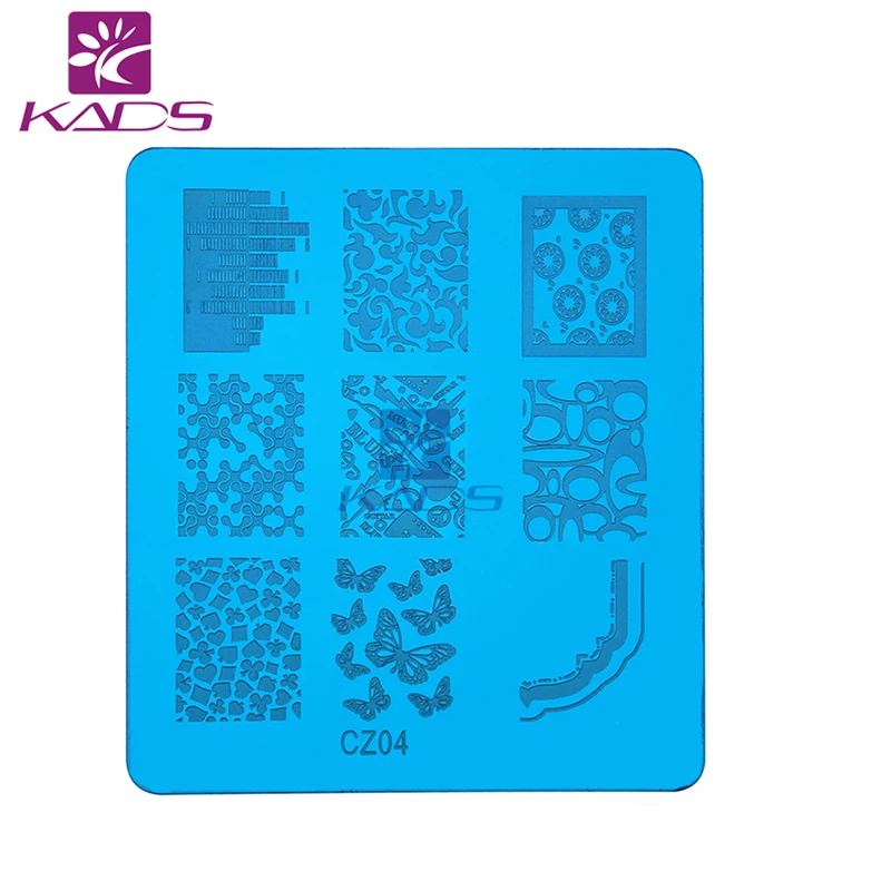 KADS Наклейки Бабочки Штамп Ногтей Штамповка Плиты Шаблона Шаблоны Маникюр