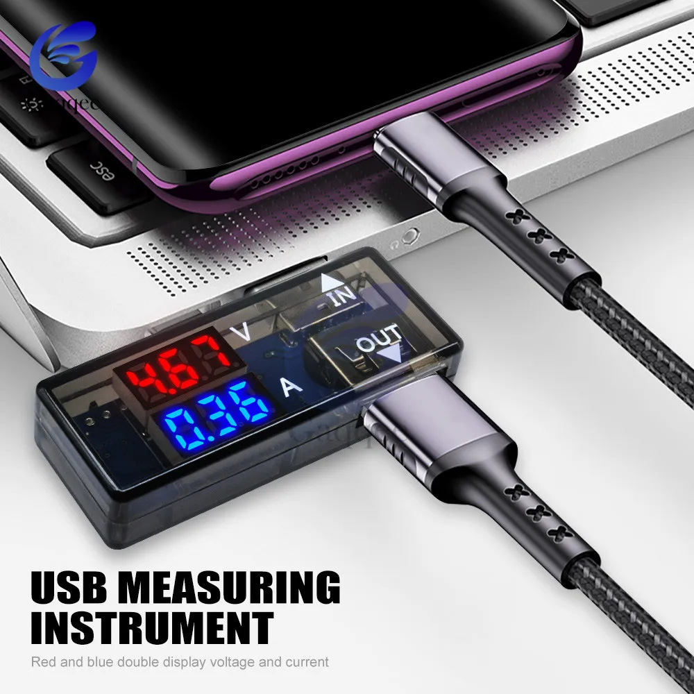 Светодиодный тестер с двойным usb-портом, тестовый детектор для зарядки тока, тестер на батарею er, вольтметр, амперметр, зарядное устройство, Doctor Meter Monitor