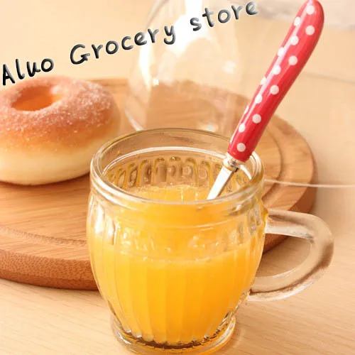 2015 Vintage Polka Dot Ceramic Handle Tableware Stainless Steel Spoon &amp Fork Multi - Purpose Mixing AL-017 | Дом и сад