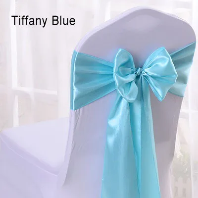 Tiffany 17*275 см атласная бабочка стул пояс лента для гостиницы банкета Свадебная вечеринка украшение красный/синий/желтый разноцветный SD69 - Цвет: Tiffany