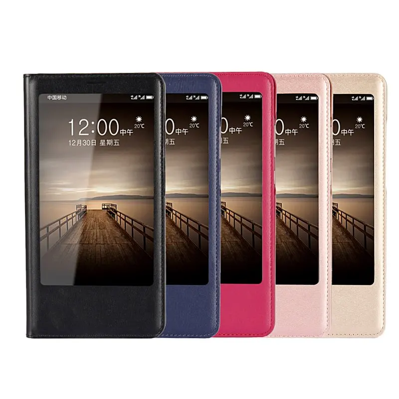 Чехол для huawei mate 9 Coque окошком экрана телефона из искусственной кожи с откидной
