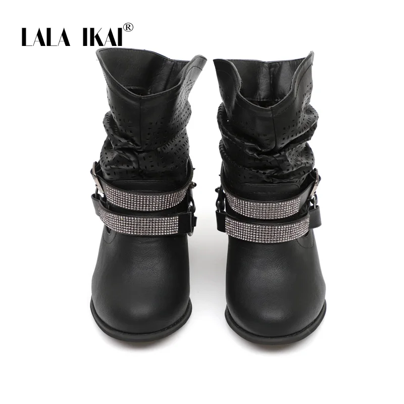 LALA IKAI/европейской и американской моды осень Новинка зимы модные сапоги на