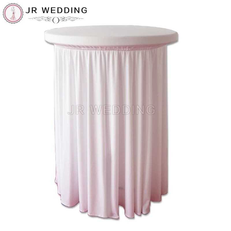 

10pcs Free Shipping New Design White Fold WIth Elastic Spandex Lycra Cocktail Cover For Wedding Party Dcoration