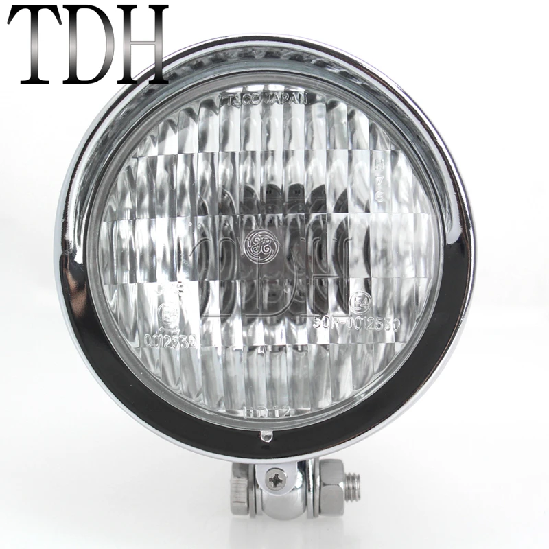 МОТОЦИКЛ хром H4 12V 60/55W Ретро головной светильник Передняя Фара Высокий/низкий светильник для Harley Softail Dyna Chopper Cafe Racer