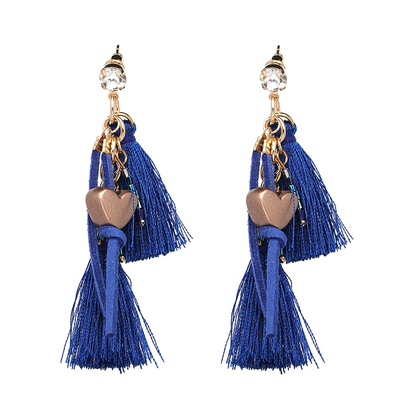 Винтаж длинной бахромой висит Висячие серьги-капли серьги ювелирные изделия