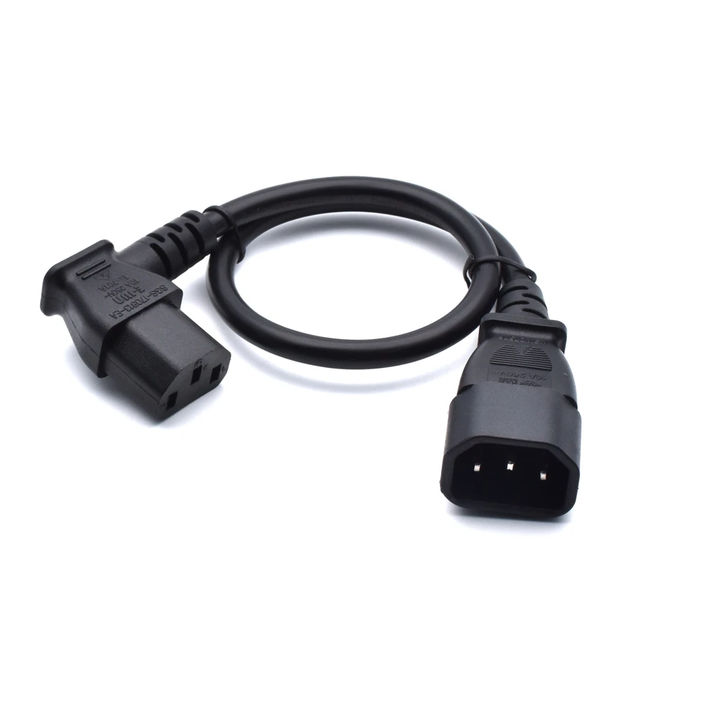 Left Angle Cord IEC 320 C13 мама к C14 папа PDU источник питания удлинитель, IEC C13 угловой адаптер, шнур питания угловой адаптер - Цвет: Left Angle Cord