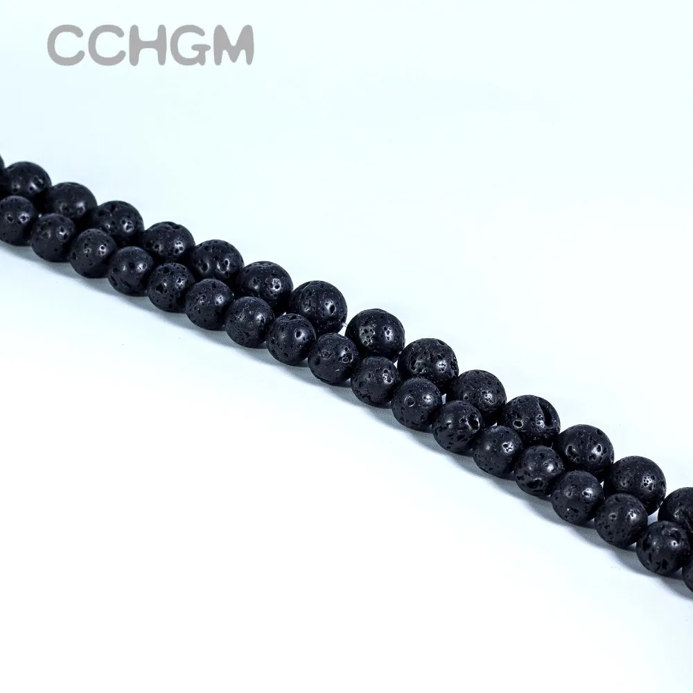 Черные бусины из вулканической лавы CCHGM круглые вулканического камня для