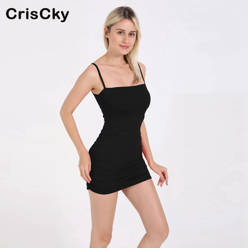 CRISCKY модное сексуальное женское Клубное платье без рукавов тонкое летнее