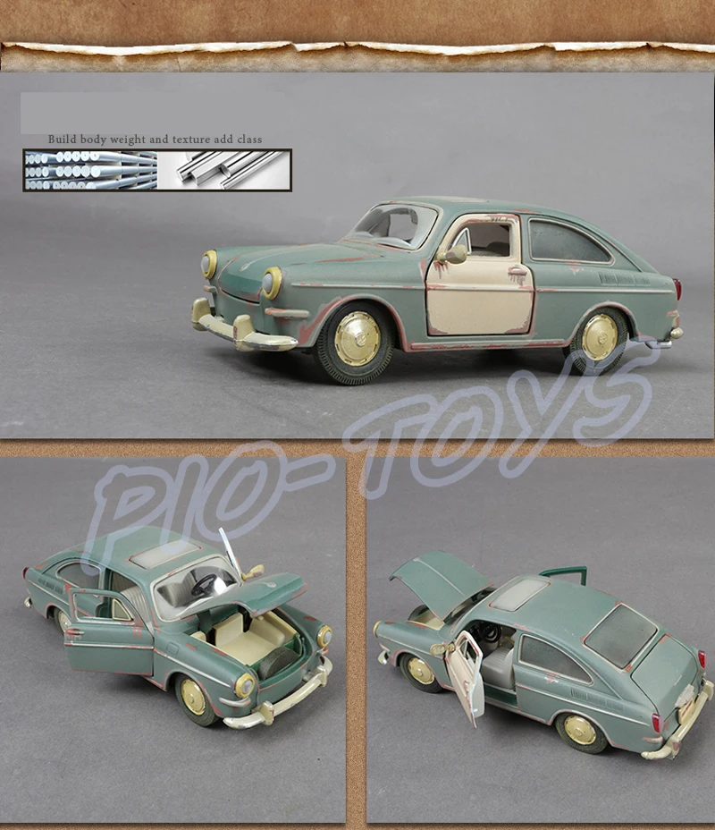 New Arrival Gift 1967 Old Version 1/24 Metal Model Classic Car Toys Collection Beauty Static History Witness Rusting Decoration |