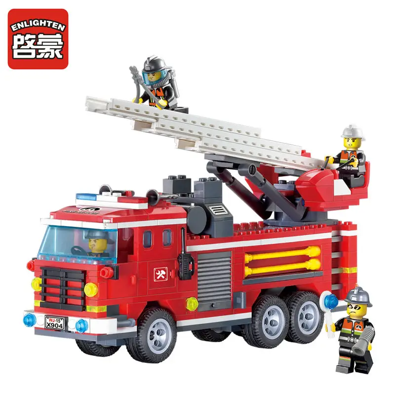 Enlighten Fire серия/Лестница пожарная машина команда Строительный блок Набор