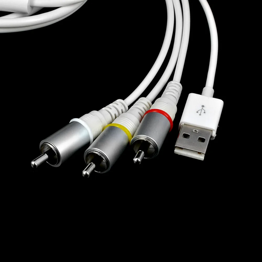 USB док станция разъем для ТВ RCA видео композитный av кабель адаптер Apple iPad 2 3 iPhone