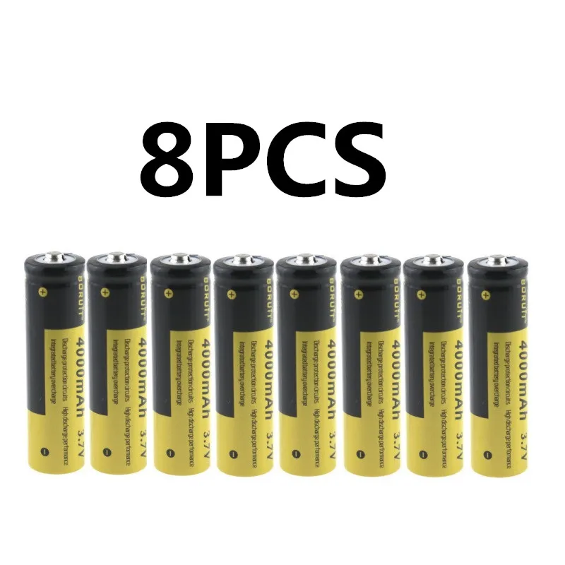 8PCS 18650 литий-ионная аккумуляторная батарея BRC 18650 батарея 3,7 V 4000mAh литиевый фонарь - Цвет: 8PCS