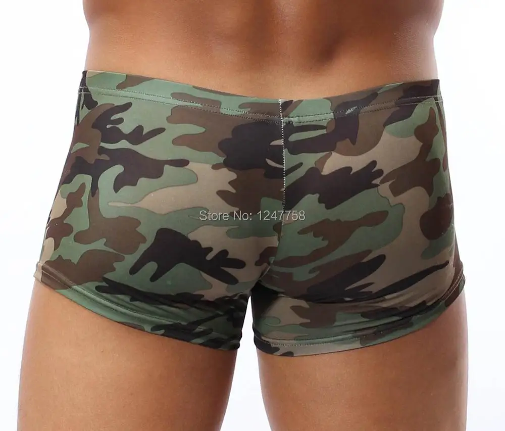 Мужское камуфляжное нижнее белье бикини боксеры с выпуклым мешочком