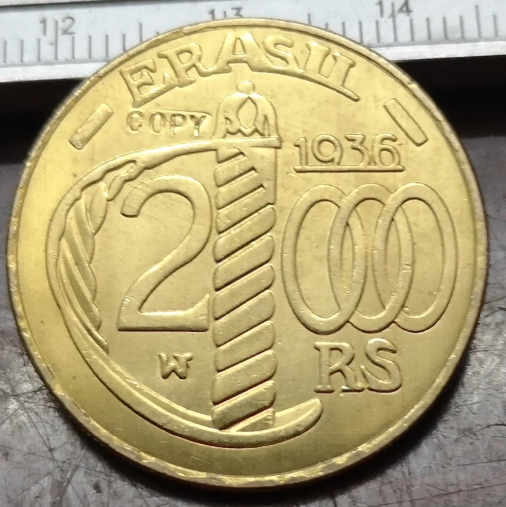 

1936 Brazil 2000 Reis Copy Copper Coin