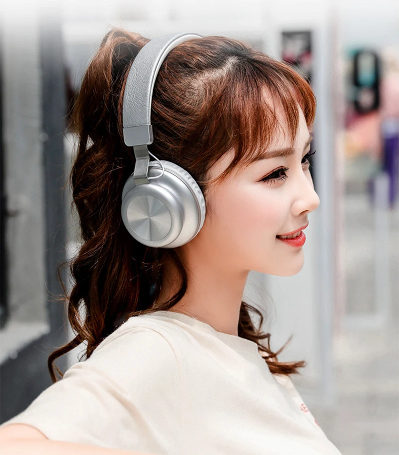 Беспроводные Накладные наушники Bluetooth большие складные регулируемая гарнитура с