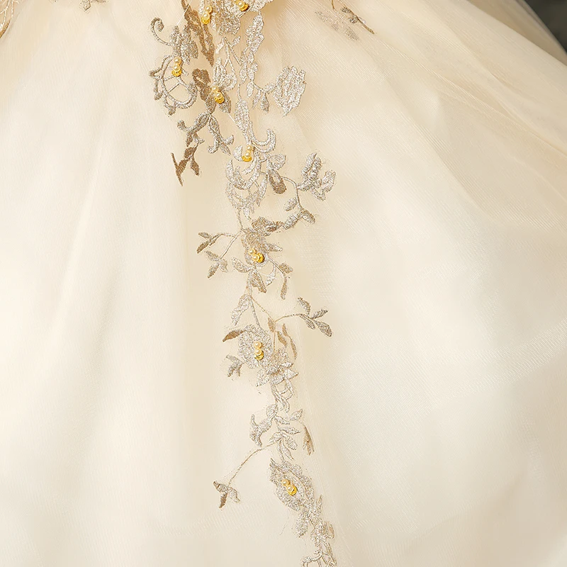 Walk Beside You золотые бальные платья vestidos de 15 anos дебютантные Бальные платья с кружевной аппликацией 3/4 Длинные рукава с бисером