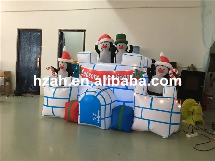 Надувные рождественские иглу надувные анимированные Пингвины со светом
