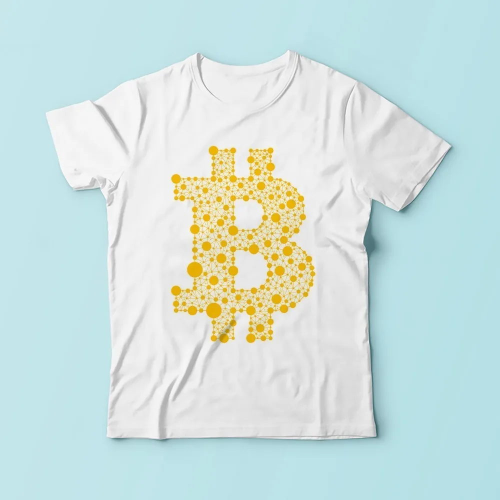 Биткоин BTC Слово облако типографии дизайн футболка мужская JOLLYPEACH брендовая белая
