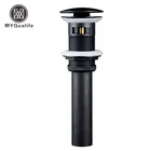 Черная раковина для раковины, выдвижной Слив для ванной комнаты, слив для раковины с переливным смесителем, слив воды