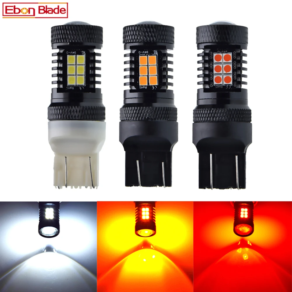 2X T20 Автомобильный светодиодный светильник 3030 SMD 7443 W21/5 Вт 7440 W21W WY21W Canbus DRL