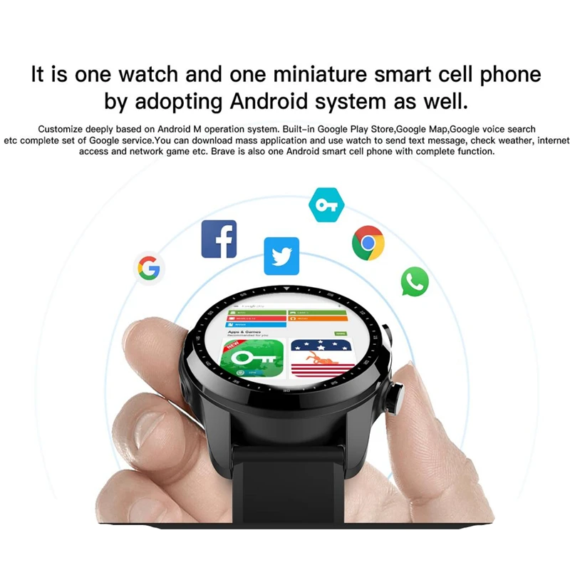 Kospet Храбрый 4G Smartwatch телефон 1 3 дюйма Android 6 0 MTK6737 Bluetooth 4 2 GB Оперативная память 16 Гб