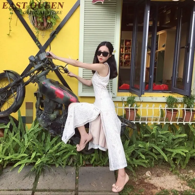 Женское длинное пляжное платье в стиле бохо белое кружевное Макси-платье без
