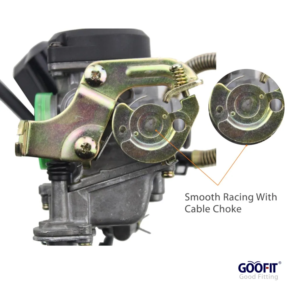 GOOFIT PD18J карбюратор 18 мм carb с ускорителем насос для GY6 50cc Мопед ATV Go Kart N090 016|pd18j