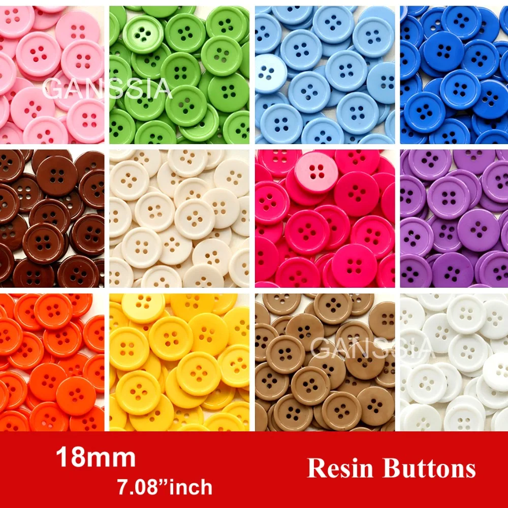 60 шт./лот Размер: 18 мм конфеты Цвета качество смолы кнопки для рукоделия с 4