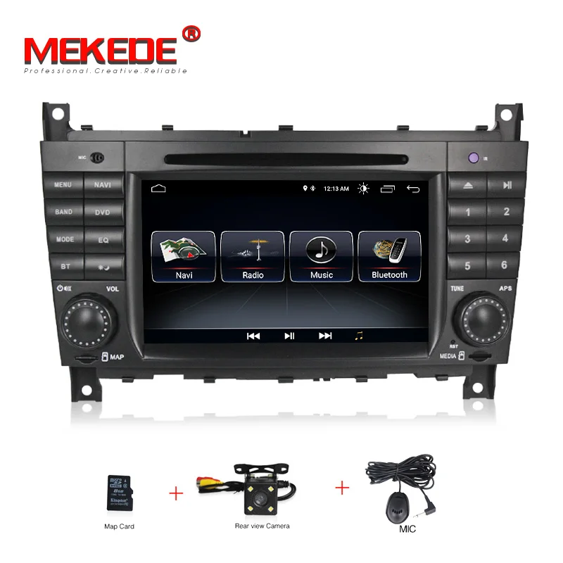 add camera Mekede android8.1 Автомобильный мультимедийный gps dvd-плеер для Mercedes Benz Sprinter C Class W203 C200 Viano Vito CLK W209 - Цвет: add camera