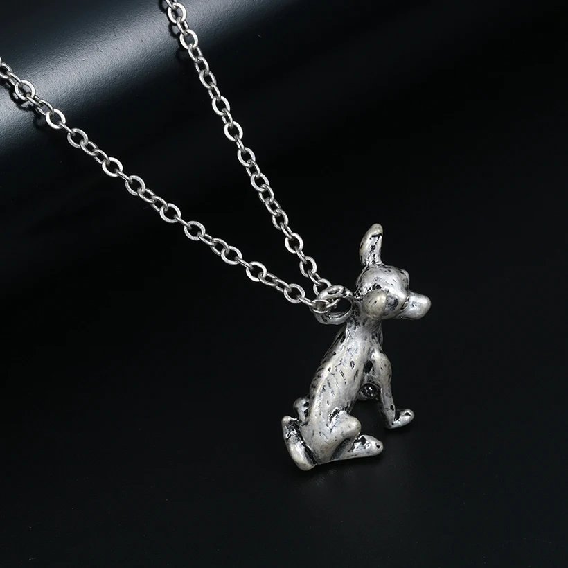 Kinitial Statement Necklace 3D Chihuahua Pendant For Dog Puppy Chain Women Men Christmas Best Friend Gift | Украшения и