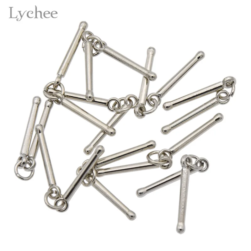 Lychee 10 шт./лот серебряный цвет сплава барабаны подвески палочки музыкальные