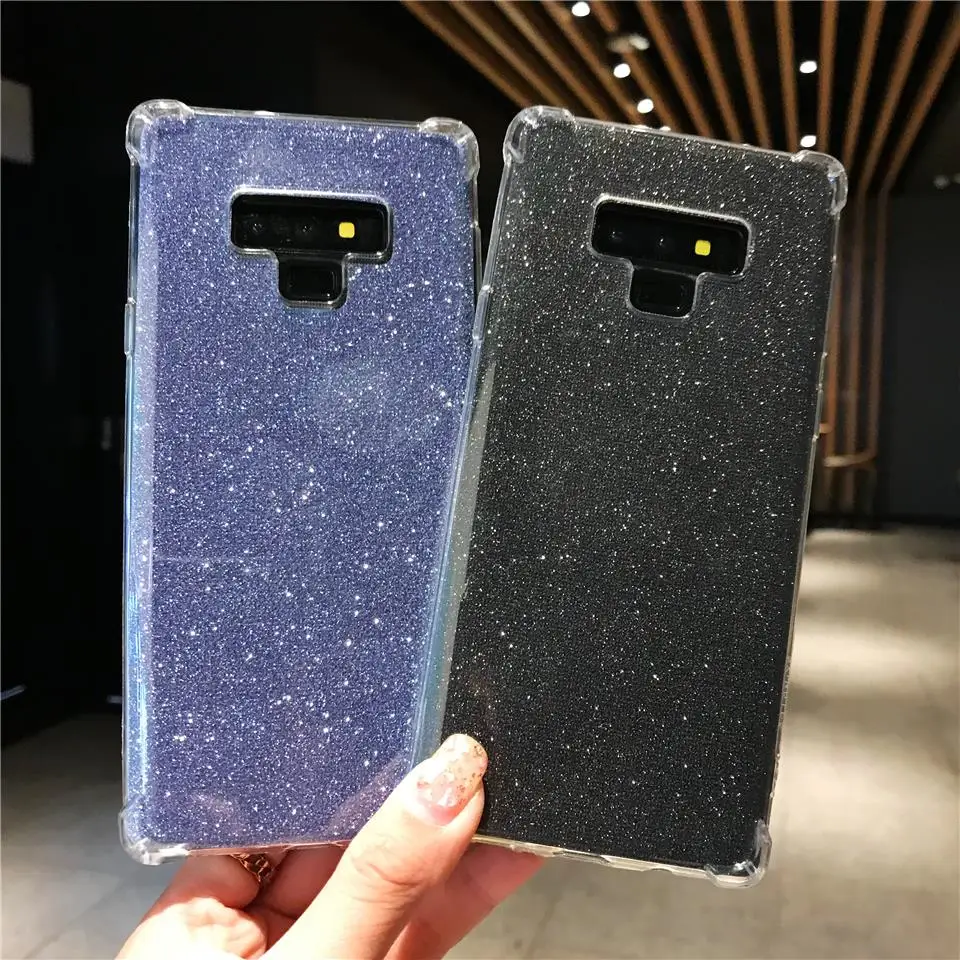 Противоударный Блестящий Защитный силиконовый чехол из ТПУ для Samsung Note 9 S10 S10E S9 S8