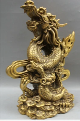 Бесплатная доставка 12 &quotКитайский народный фэн шуй Зодиак из латуни Год Дракона