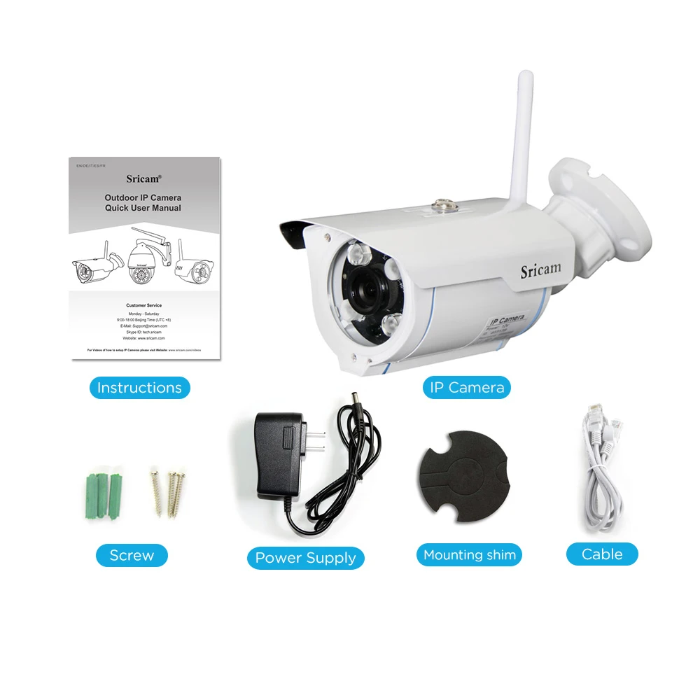 Sricam SP007 720 HD IP камера беспроводная WIFI 2 4 P2P Onvif sd карта наружная водонепроницаемая