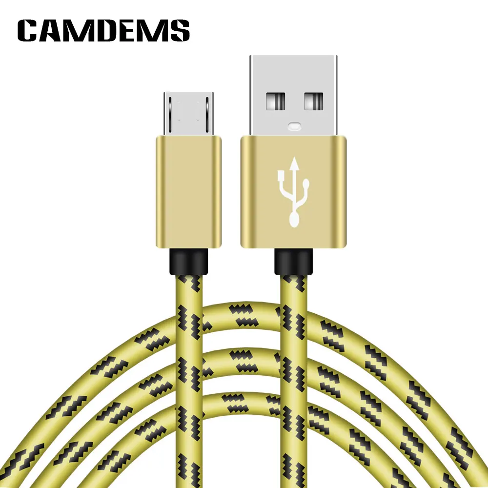 Camdems 1 5 м нейлоновый Плетеный тканевый Micro V8 usb Кабель зарядного устройства для