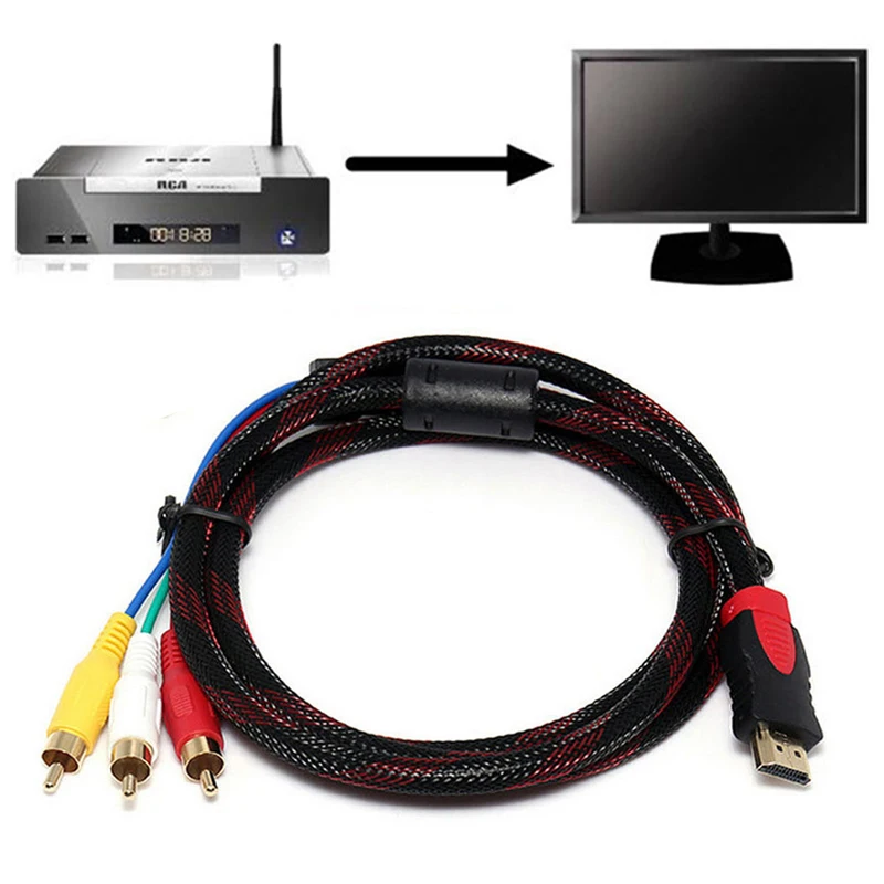 US 5Ft HDMI к 3 RCA Аудио Видео AV компонентный конвертер адаптер кабель для HDTV|Кабели HDMI|