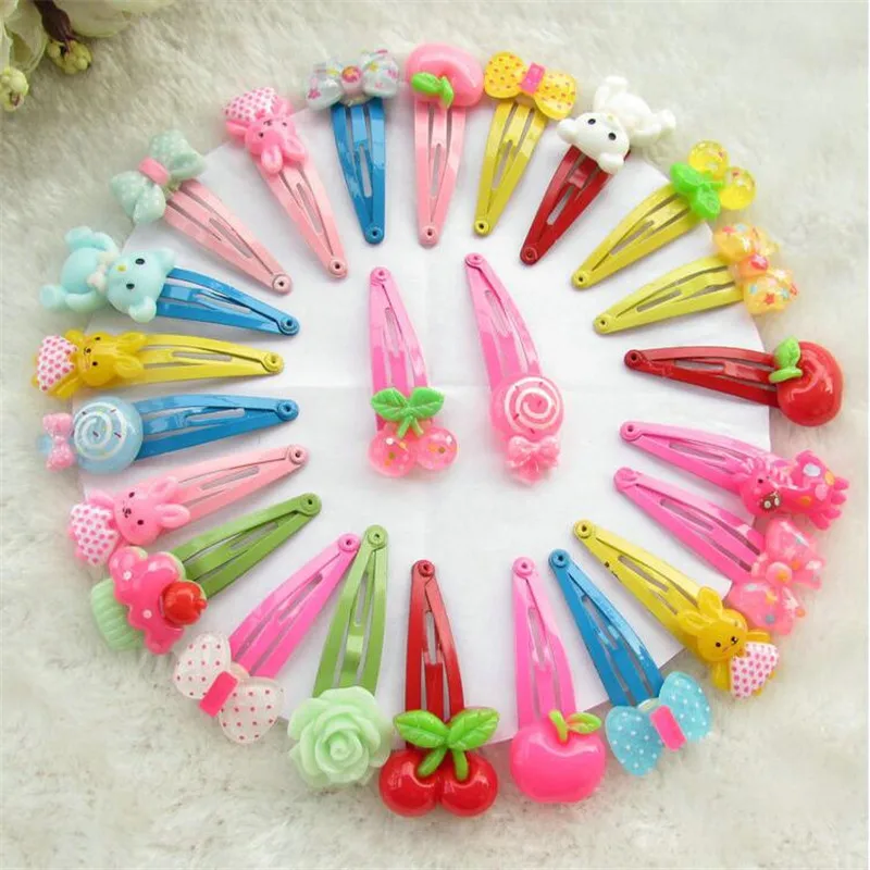 

Children Barrette BB Clip Flower Bow Hairpin Cartoon Hairgrip Candy Color Bithday Gift Hairpins Girl Hair Accessories 10Pcs/Lot