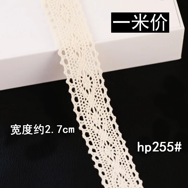 27mm lace ribbon Новинка, кружевная лента, 1 метр, ручная работа, для свадебной вечеринки, подарочная упаковка, пэчворк, хлопок, вязаная, кружевная лента, сделай сам, бант для волос, материал - Цвет: 27mm lace ribbon