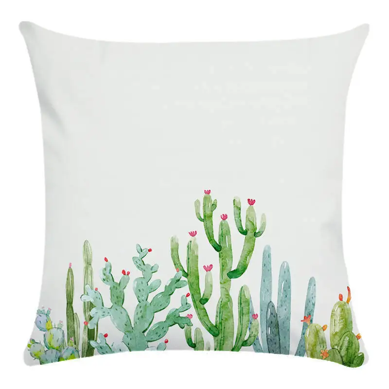 Оптовая продажа Подарочная наволочка тропический зеленый кактус цветные цветы